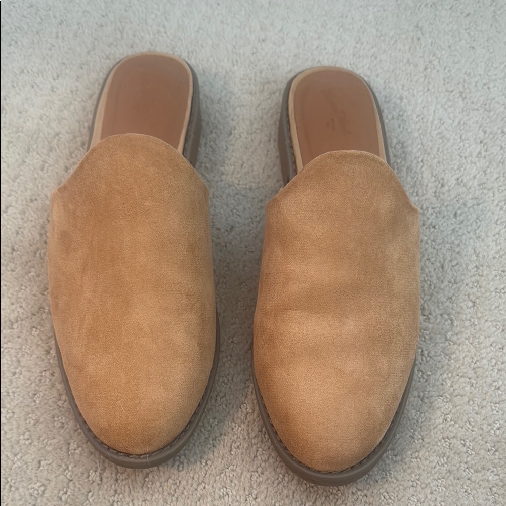 Tan Suede Women’s Mules